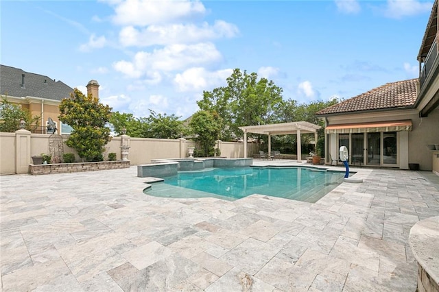 154 Primrose Dr, Belle Chasse, LA 70037 - view of pool with a patio area, a fenced backyard, and a pool with connected hot tub