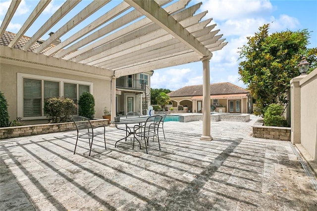 154 Primrose Dr, Belle Chasse, LA 70037 - view of patio / terrace with a pergola, an outdoor pool, a storage structure, and an outdoor structure