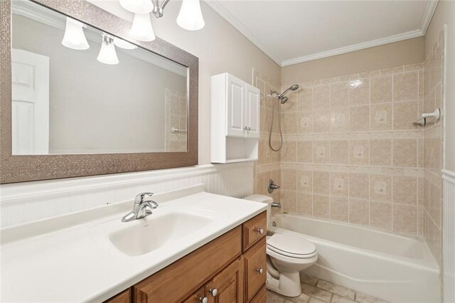 1605 Rue Lemans, Slidell, LA 70458 - full bath featuring ornamental molding, shower / bath combination, and vanity