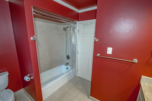 8808 Chretien Point Pl, River Ridge, LA 70123 - full bathroom with shower / tub combo, crown molding, tile patterned flooring, and vanity