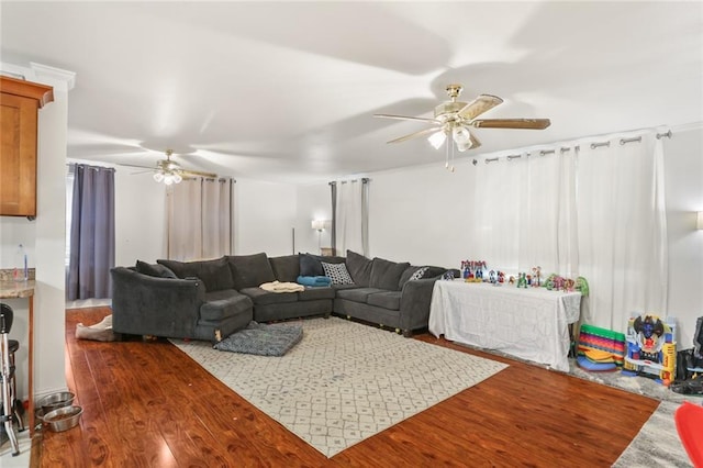 665254 General Diaz St, New Orleans, LA 70124 - living room with ceiling fan and wood finished floors