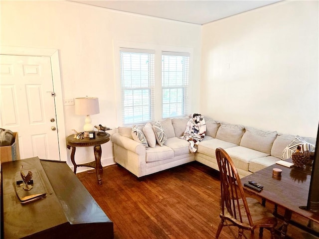 21416 N 12th St, Baton Rouge, LA 70802 - living area featuring dark wood-style floors