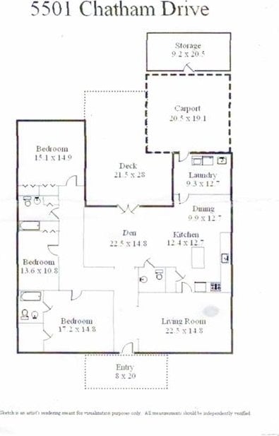 5501 Chatham Dr, New Orleans, LA 70122 - view of home floor plan