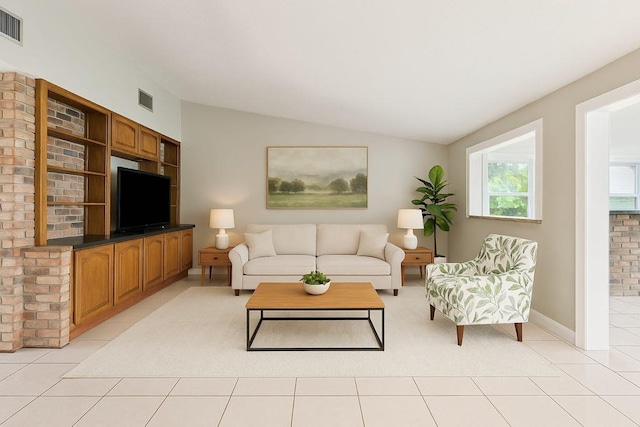 4000 Kawanee Ave, Metairie, LA 70002 - living area featuring lofted ceiling and light tile patterned floors