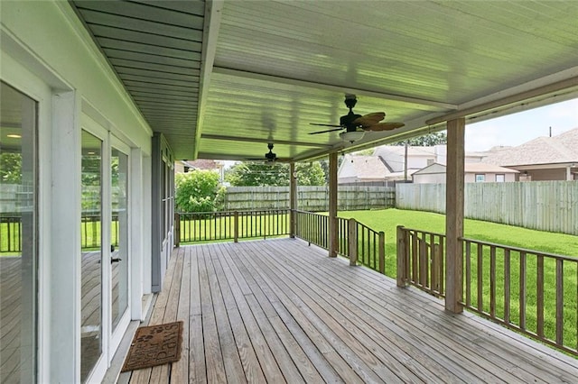 4000 Kawanee Ave, Metairie, LA 70002 - deck with a fenced backyard and a ceiling fan