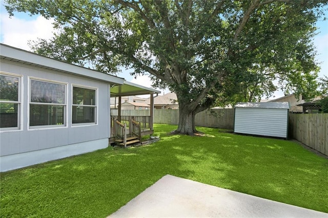 4000 Kawanee Ave, Metairie, LA 70002 - fenced backyard with a shed and a patio area