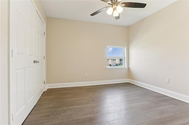 3028 Concordia Dr, La Place, LA 70068 - unfurnished bedroom with dark wood finished floors, a ceiling fan, and a closet