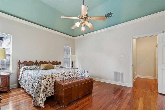 178 Colony Rd, Belle Chasse, LA 70037 - bedroom with wood finished floors, ceiling fan, and ornamental molding