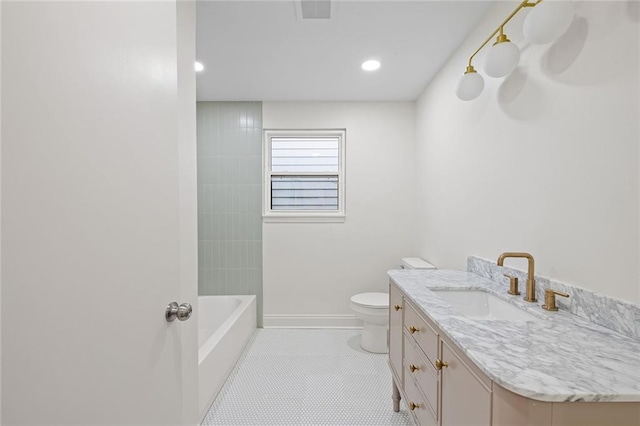 5624-5626 Annunciation St, New Orleans, LA 70115 - bathroom featuring vanity, recessed lighting, and tile patterned floors