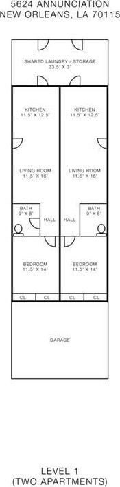 5624-5626 Annunciation St, New Orleans, LA 70115 - view of home floor plan