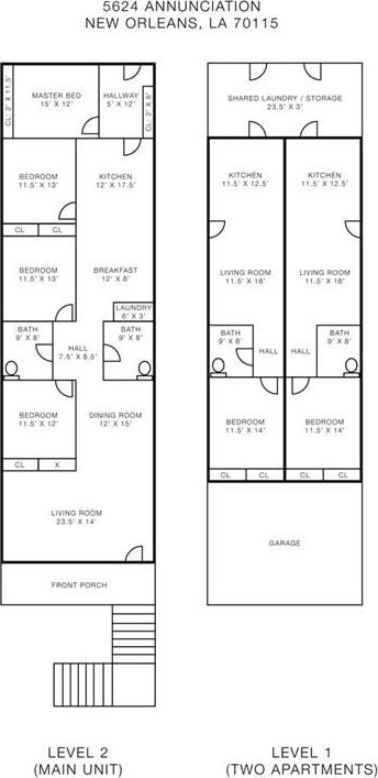 5624-5626 Annunciation St, New Orleans, LA 70115 - view of home floor plan