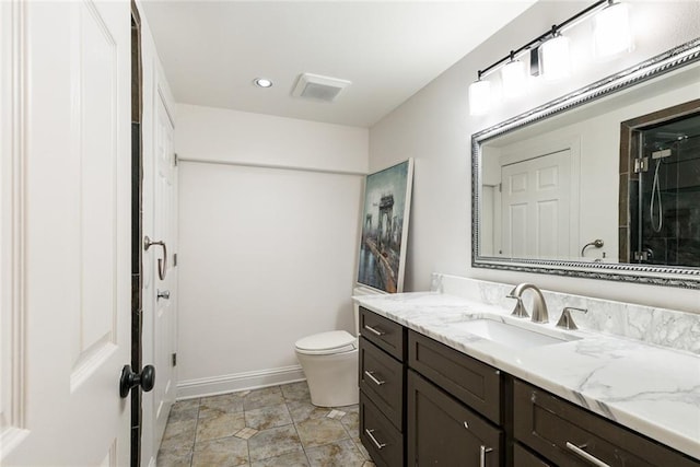 700 Crystal St, New Orleans, LA 70124 - full bathroom featuring vanity, a tile shower, and recessed lighting