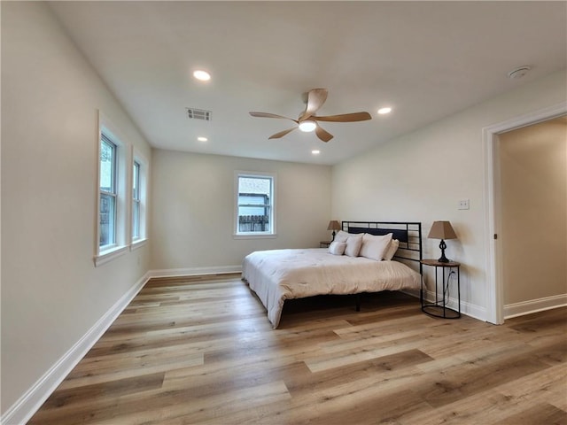 3009 Sundorn St, Jefferson, LA 70121 - bedroom featuring wood finished floors, recessed lighting, and ceiling fan