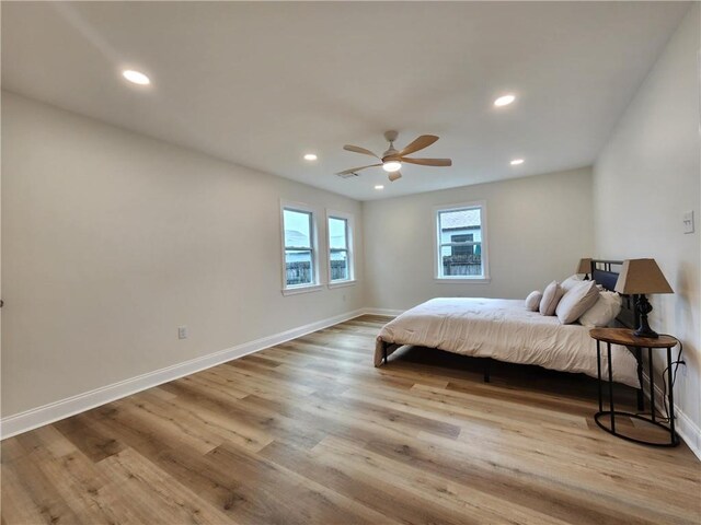 3009 Sundorn St, Jefferson, LA 70121 - bedroom featuring wood finished floors, recessed lighting, and a ceiling fan