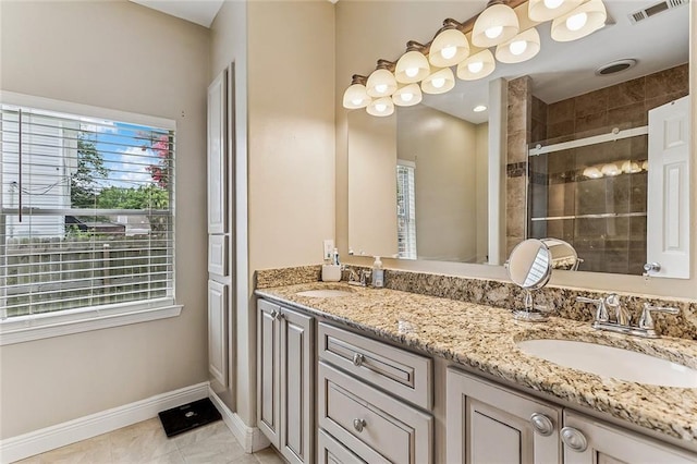 1580 Cherry Ridge Ct, Mandeville, LA 70448 - full bathroom with double vanity and a shower stall