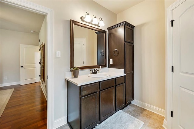 17509 Waterloo Dr, Baton Rouge, LA 70817 - bathroom featuring vanity and wood finished floors