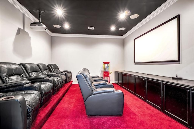 601 Ferriday Ct, Harahan, LA 70123 - carpeted cinema with ornamental molding and recessed lighting