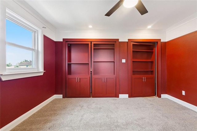 7032 Glenn St, Metairie, LA 70003 - unfurnished bedroom featuring carpet flooring, ceiling fan, and recessed lighting