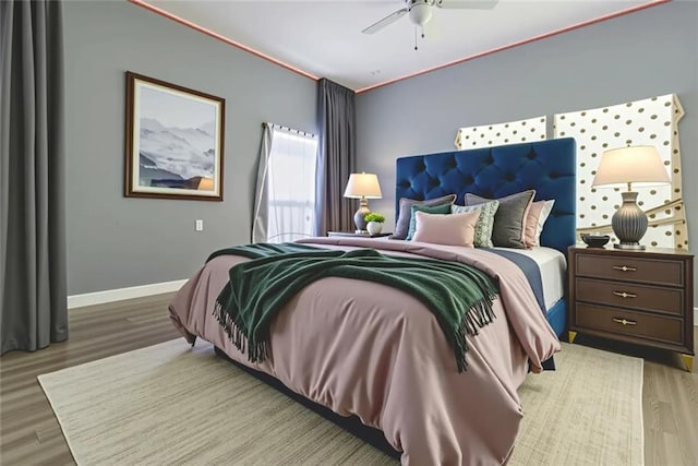 272 W Harrison St, Baton Rouge, LA 70802 - bedroom with wood finished floors and a ceiling fan