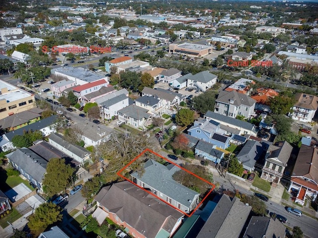 202 S Pierce St, New Orleans, LA 70119 - aerial perspective of suburban area with property parcel outlined