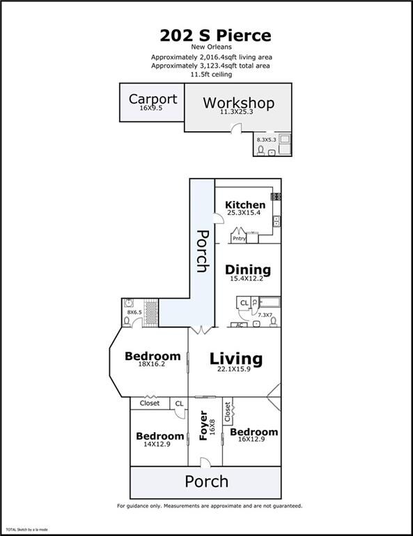 202 S Pierce St, New Orleans, LA 70119 - view of room layout