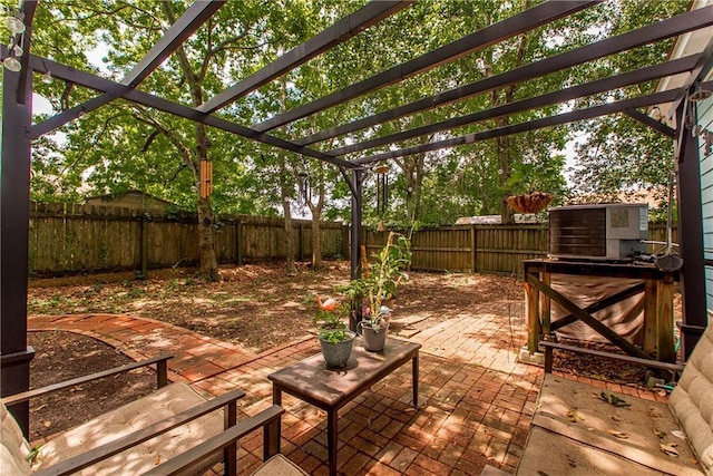 4108 Rayne Dr, New Orleans, LA 70122 - fenced backyard featuring a pergola and a patio