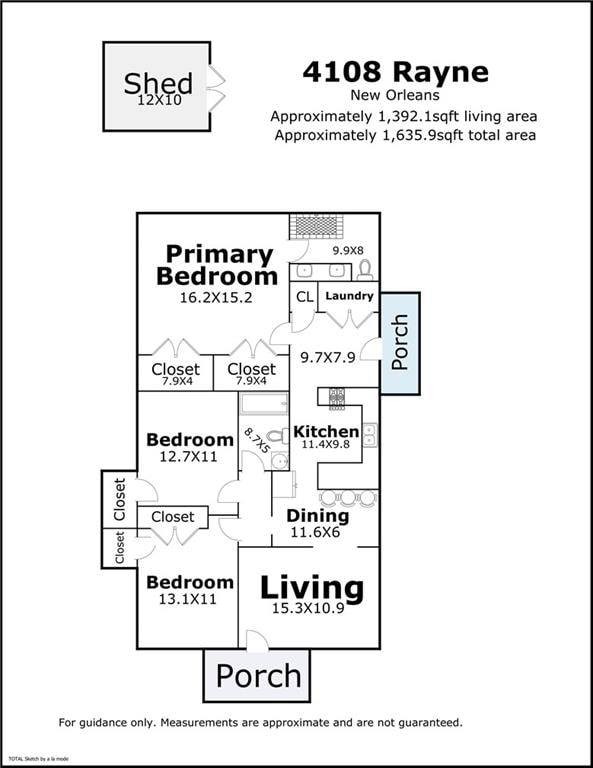 4108 Rayne Dr, New Orleans, LA 70122 - view of home floor plan