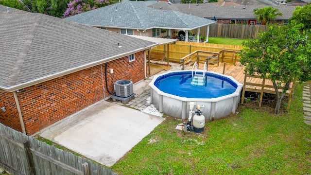 1729 High Ave, Metairie, LA 70001 - view of pool featuring a wooden deck, a fenced backyard, and a patio area