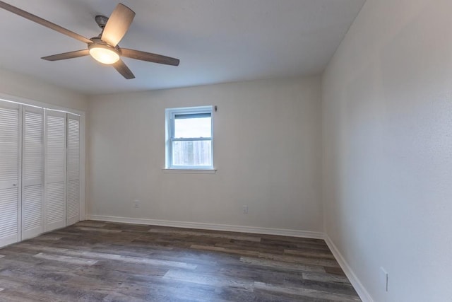 1729 High Ave, Metairie, LA 70001 - unfurnished bedroom with wood finished floors, a closet, and ceiling fan