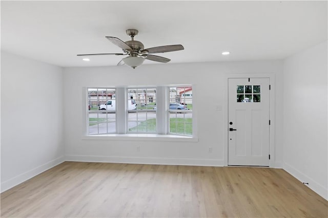 1909 Maryland Ave, Kenner, LA 70062 - foyer entrance with light wood-style flooring, a ceiling fan, and recessed lighting