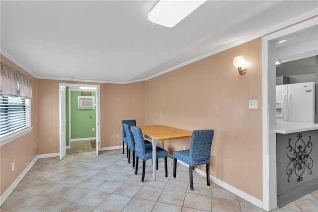 7 Albert Ct, Metairie, LA 70003 - dining space with crown molding and a wall mounted AC