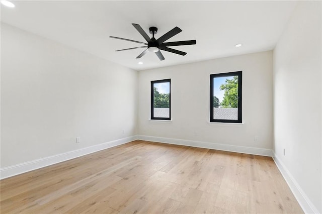 4544 Prairie St, Metairie, LA 70001 - spare room featuring light wood-style flooring, ceiling fan, and recessed lighting