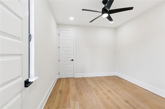4544 Prairie St, Metairie, LA 70001 - spare room featuring light wood-style floors, a ceiling fan, and recessed lighting