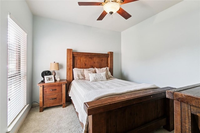 13795 Shady Hollow Dr, Denham Springs, LA 70726 - bedroom featuring light carpet and a ceiling fan