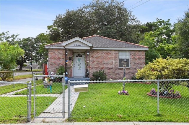 1500 Shirley Dr, New Orleans, LA 70114 - bungalow-style house featuring a gate, brick siding, and a fenced front yard