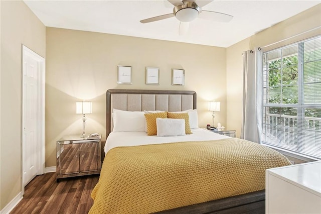521 Spartan Dr Unit 10207, Slidell, LA 70458 - bedroom with dark wood-style flooring and a ceiling fan