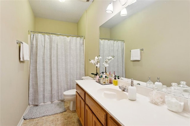 521 Spartan Dr Unit 10207, Slidell, LA 70458 - bathroom with vanity, a textured ceiling, and a shower with shower curtain