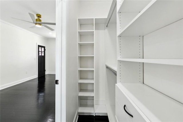 1314 Adams St, New Orleans, LA 70118 - walk in closet featuring a ceiling fan and dark wood-type flooring