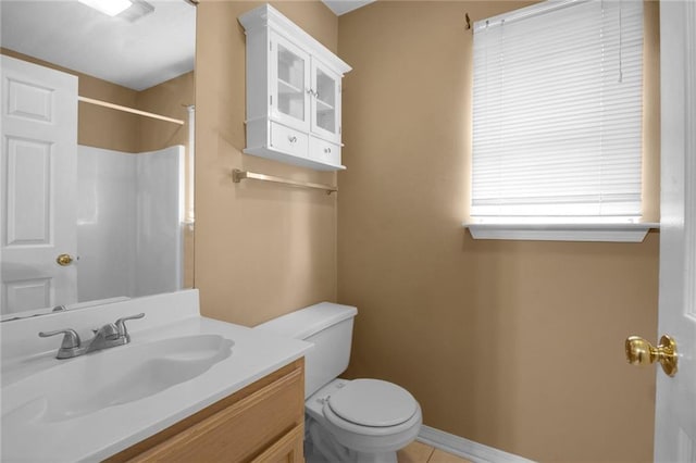 70405 F St, Covington, LA 70433 - full bathroom featuring vanity, a shower, and tile patterned floors