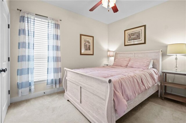 855 Woodsprings Ct, Covington, LA 70433 - bedroom featuring light colored carpet and a ceiling fan