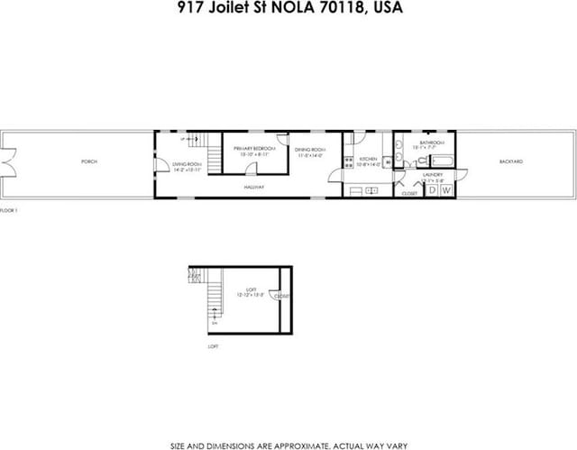917 Joliet St, New Orleans, LA 70118 - view of property floor plan