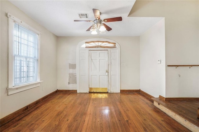 4124 Eve St, New Orleans, LA 70125 - foyer featuring hardwood / wood-style flooring and a ceiling fan