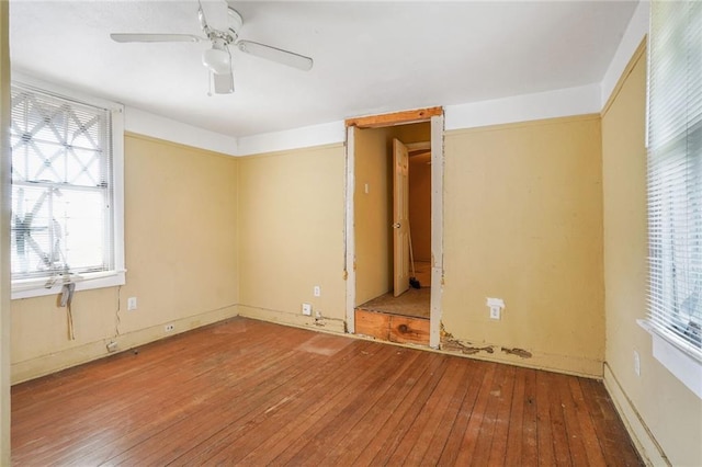 4124 Eve St, New Orleans, LA 70125 - unfurnished room with hardwood / wood-style floors and ceiling fan