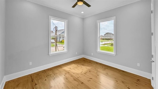 1908 Benjamin St, Arabi, LA 70032 - spare room featuring crown molding, ceiling fan, and wood finished floors