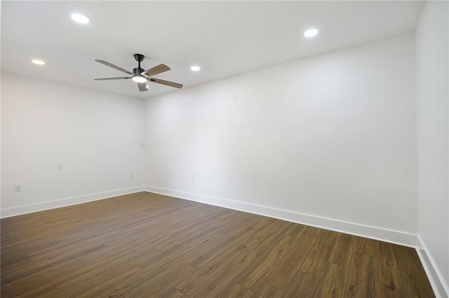1721 Eagle St, New Orleans, LA 70118 - empty room featuring a ceiling fan, dark wood-style floors, and recessed lighting