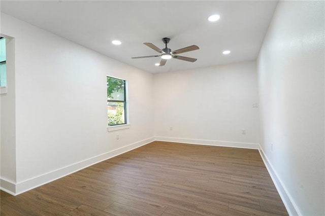 1721 Eagle St, New Orleans, LA 70118 - unfurnished room with ceiling fan, wood finished floors, and recessed lighting