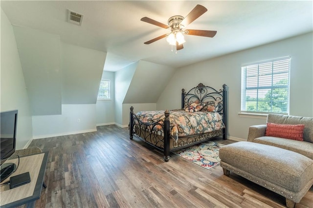 31 Allen Hill Rd, Tylertown, MS 39667 - bedroom featuring wood finished floors, a ceiling fan, and lofted ceiling