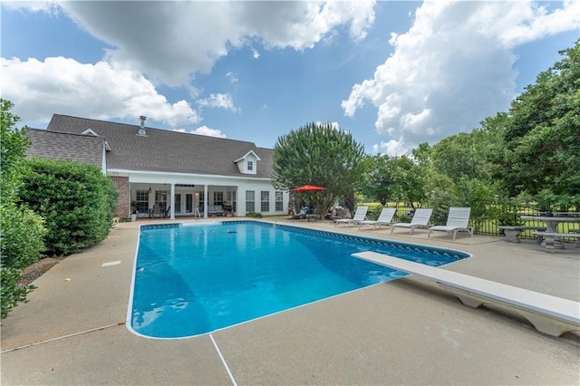 31 Allen Hill Rd, Tylertown, MS 39667 - swimming pool featuring french doors, a patio, and a diving board
