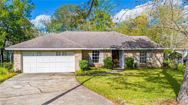 210 Lake Ontario Ct, Slidell, LA 70461 - ranch-style home featuring concrete driveway, an attached garage, brick siding, and a front yard