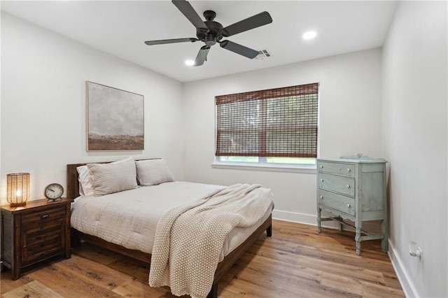 133 Crapemyrtle Rd, Covington, LA 70433 - bedroom with light wood-style floors, recessed lighting, and a ceiling fan